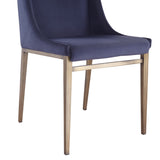 Mimi Contemporary Blue Velvet & Antique Brass Dining Chair (Set of 2)