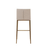 Mimi Contemporary Beige + Brass Bar Stool (Set of 2)