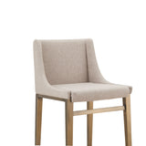 Mimi Contemporary Beige + Brass Bar Stool (Set of 2)