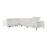 Mini Wonder Italian Modern White Leather Sectional Sofa with Recliners