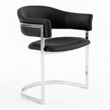 Allie Contemporary Black Leatherette Dining Chair