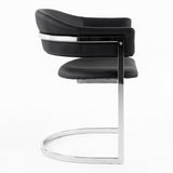 Allie Contemporary Black Leatherette Dining Chair