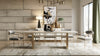 Angus Modern Cream Ash + Gold Dining Table
