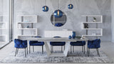 Baldwin Modern White Ceramic Extendable Dining Table