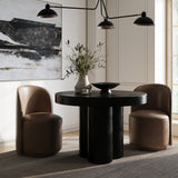 Bruni Modern Black Concrete Round Dining Table