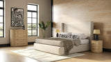 Byrne Modern Beige Fabric Bed