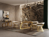 Colton Modern Brown & Gold Dining Table