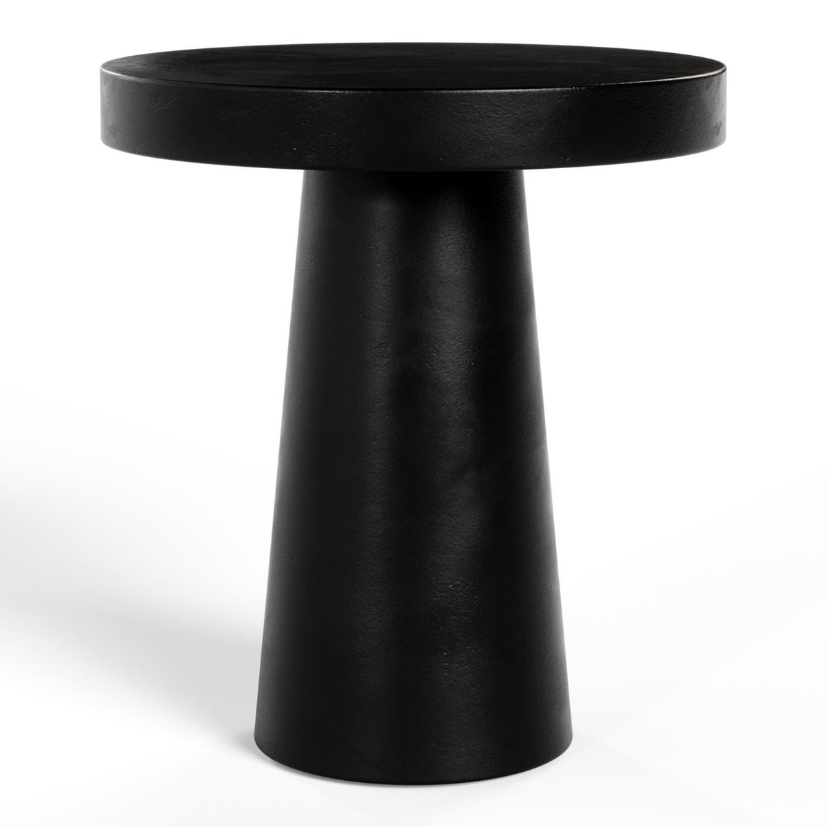 Desoto Modern Black Concrete Round End Table