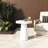 Desoto Modern White Concrete Round End Table