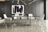 Ericson Modern Glass & Stainless Steel Dining Table