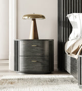 Fields Modern Black Acacia Bedroom Set