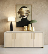 Florence Modern Beige Leatherette + Gold Buffet