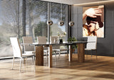 Helena Modern Extendable Glass Dining Table Large
