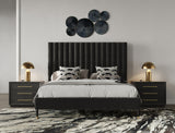 Hemlock Modern Dark Grey Velvet Bed