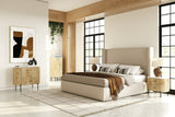 Byrne Modern Beige Fabric Bed