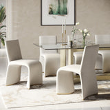 Kenda Contemporary Grey and Brushed Gold Dining Chair (Set of 2)