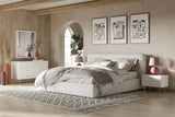 Liam Modern Ivory Fabric Upholstered Bed