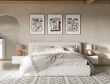 Liam Modern Ivory Fabric Upholstered Bed