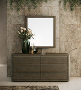 Lois Modern Beige Shagreen + Brass Dresser