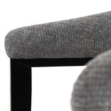 Maury Modern Grey Fabric + Black Dining Chair