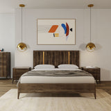 Oakley Mid-Century Dark Brown Bed