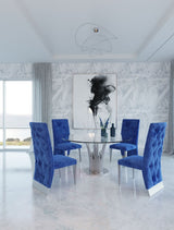 Paxton Modern Round Glass & Stainless Steel Dining Table