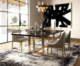 Fairview Modern Grey & Brass Dining Chair