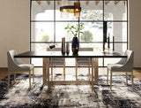 Pike Modern Black Ash & Brass Dining Table