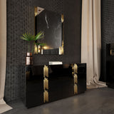 Token Modern Black & Gold Bedroom Set