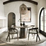 Weiss Mid-Century Modern Light Grey Fabric + Wenge Dining Chair