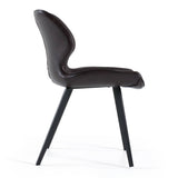 Moira Modern Dark Brown Eco-Leather Dining Chair (Set of 2)