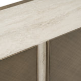 Moorgate Modern Travertine Ceramic + Bronze Buffet