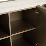Moorgate Modern Travertine Ceramic + Bronze Buffet