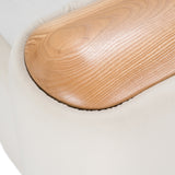 Mora Modern Cream Fabric + Wood Bed