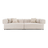 Moreno Modern Ivory Beige Fabric 4-Seater Sofa