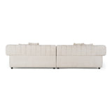 Moreno Modern Ivory Beige Fabric 4-Seater Sofa
