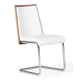 Morgan Modern White & Walnut Dining Chair (Set of 2)