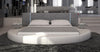 California King Rotondo Modern Eco-Leather Round Bed with LED Lights