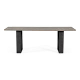 Murphy - Modern Grey Aged Oak & Black Metal Dining Table