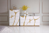 Aspen Modern White & Gold Chest