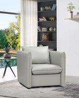  Mielcasa | Grey Divani Casa Tamworth Modern Grey Leather Swivel Chair | SKU VGCAN912-7376 | MPN: 76127A | Free Delivery & Free Return