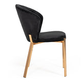 Nadia Modern Black Velvet & Rosegold Dining Chair (Set of 2)