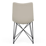 Naomi Modern Grey Leatherette Dining Chair (Set of 2)