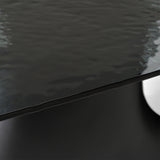 Neptune Modern Grey Wave Glass + Black Dining Table