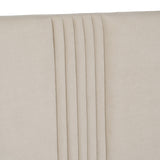 Newhart Modern Beige Fabric + Natural Oak 4-Piece Bedroom Set