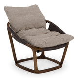 Newman Modern Beige Fabric + Dark Brown Faux Leather + Ash Accent Chair