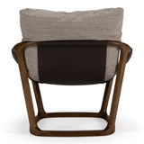 Newman Modern Beige Fabric + Dark Brown Faux Leather + Ash Accent Chair