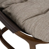 Newman Modern Beige Fabric + Dark Brown Faux Leather + Ash Accent Chair
