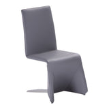 Nisse Contemporary Grey Leatherette Dining Chair (Set of 2)