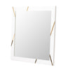 Nixa Modern White & Gold Mirror